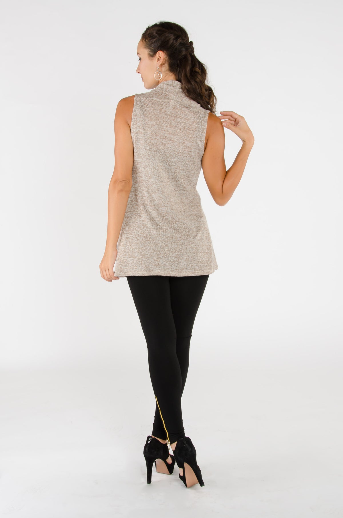 Draped Wrap Vest - Oatmeal | Mod Kham