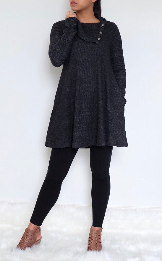 Side Slit Tunic Hoodie