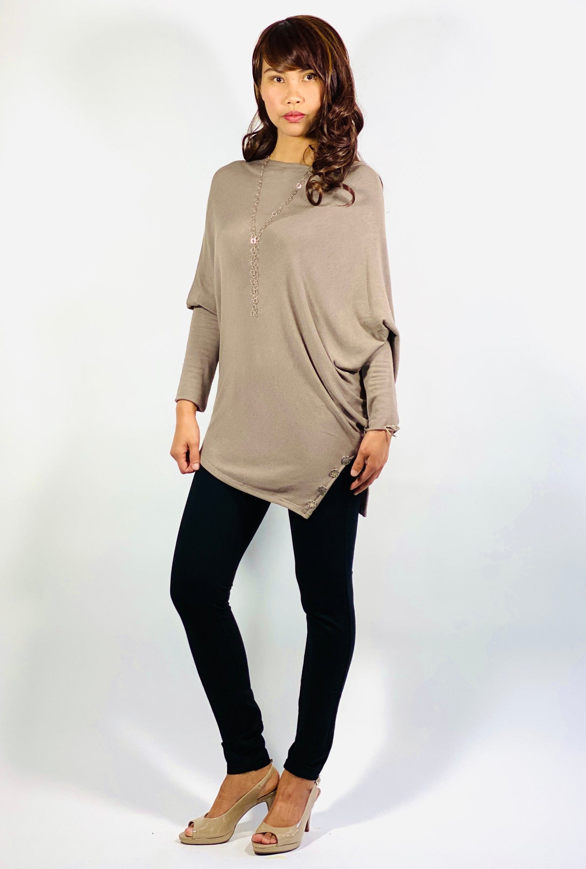 トップス ASYMMETRY DRAPE KNIT TOPS Josemoon トップス ASYMMETRY DRAPE KNIT TOPS Josemoon ASYMMETRY DRAPE