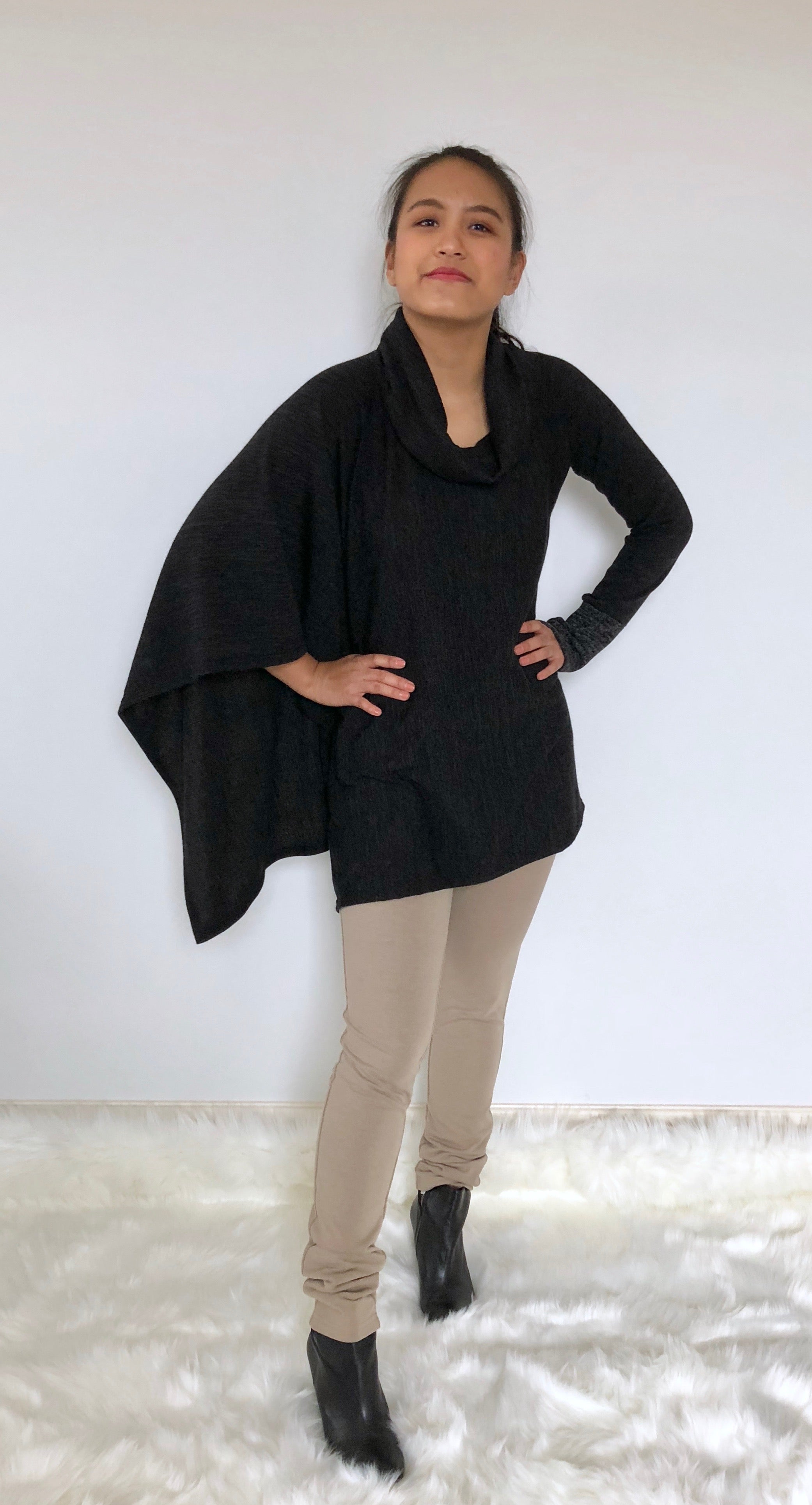 Ombre Burnout Poncho Top | Leebe
