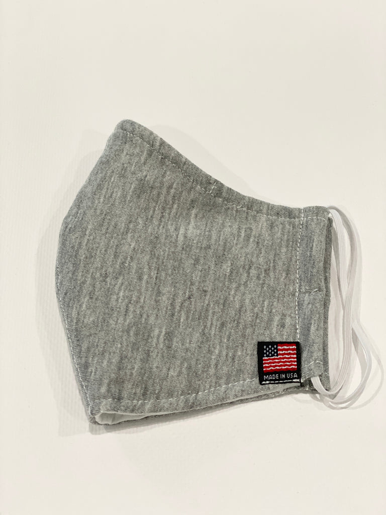 Face Mask/Jersey Cotton mask/Reusable Mask/charcoal gray Face Mask/Made-in USA Mask/Pocket for filters