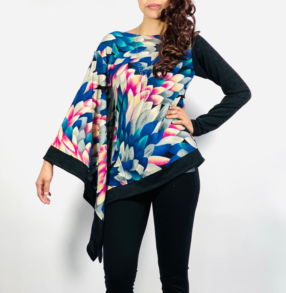 Water lily poncho top